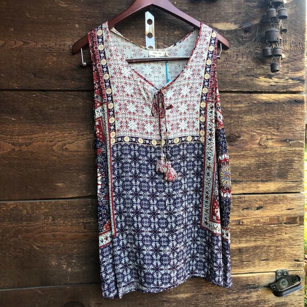Kyla Seo Bandana Style Print Top Tunic